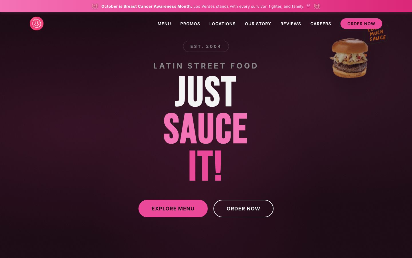 Los Verdes restaurant website